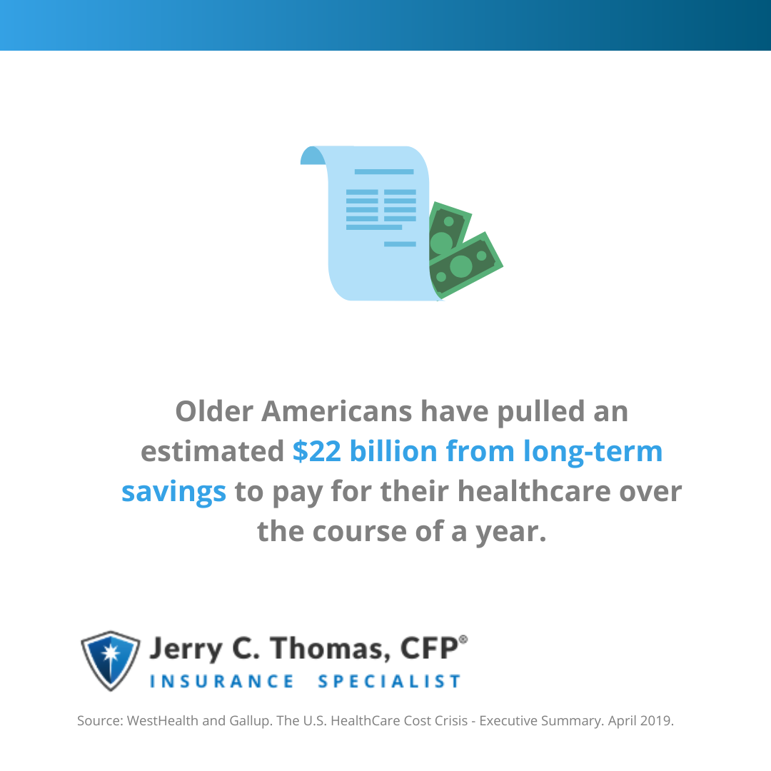 Older Americans have pulled an estimated $22 billion from long-term savings to pay for their healthcare over the course of a year